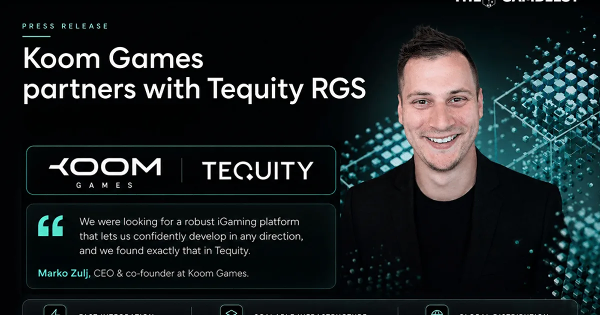 Tequity заключила соглашение с Koom Games для поставки контента через RGS