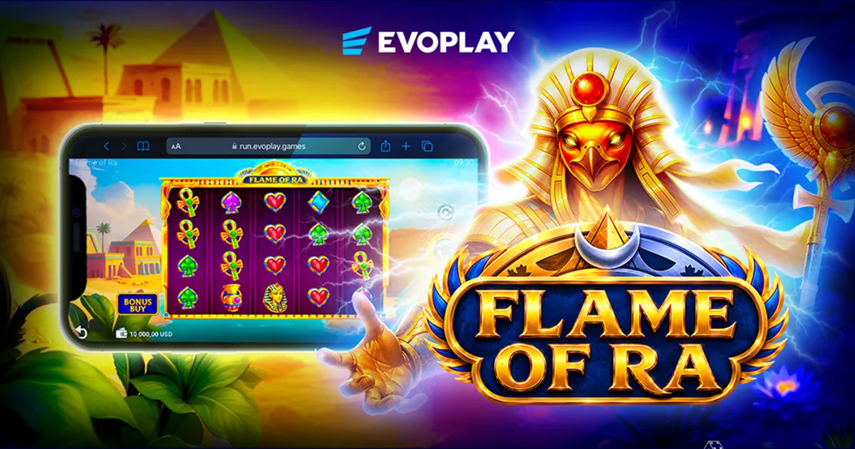 Evoplay запускает слот Flame of Ra, погружающий в мир древнего Египта